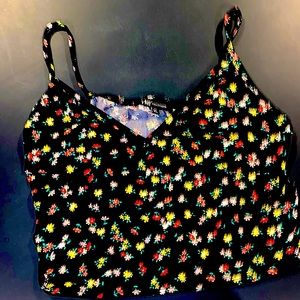 Black with flower print XL